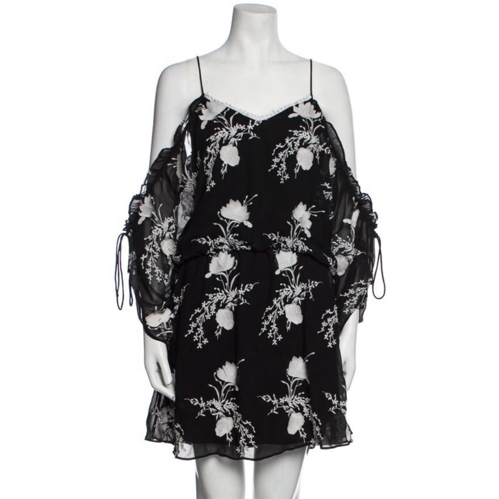 Alice + Olivia Black and White Floral Mini Dress